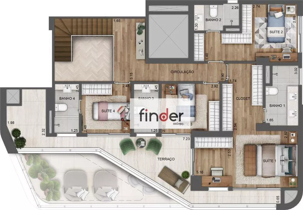 Cobertura, 3 quartos, 213 m² - Foto 19