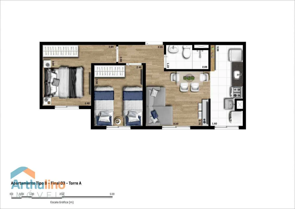 Apartamento, 2 quartos, 40 m² - Foto 16