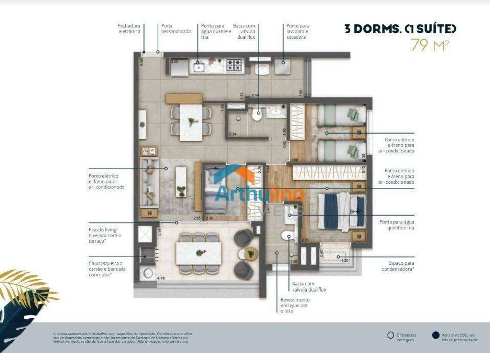 Apartamento, 2 quartos, 65 m² - Foto 2