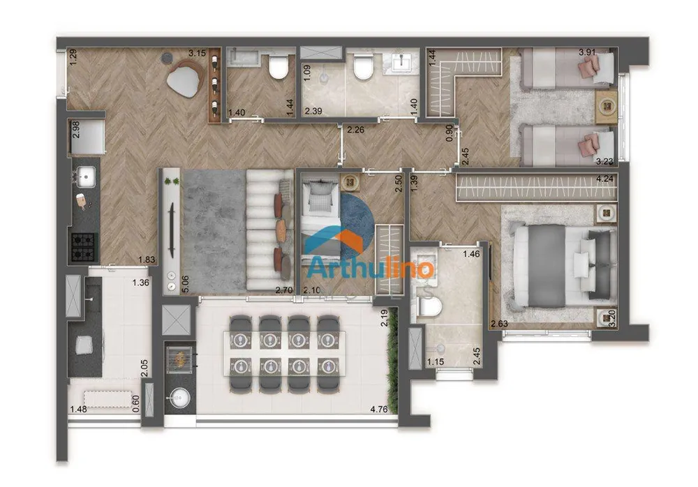 Apartamento, 3 quartos, 82 m² - Foto 9