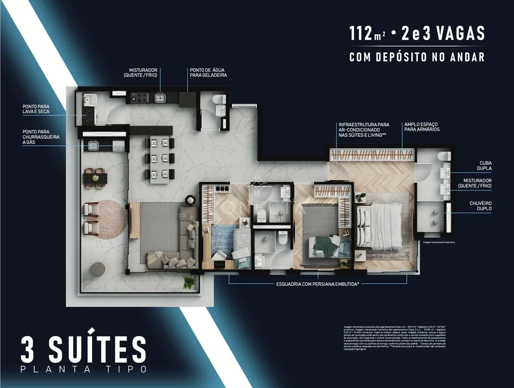 Apartamento, 3 quartos, 109 m² - Foto 3