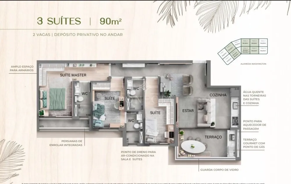 Apartamento, 2 quartos, 90 m² - Foto 3