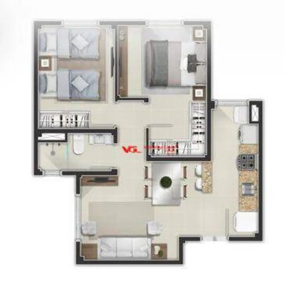 Apartamento, 2 quartos, 46 m² - Foto 3