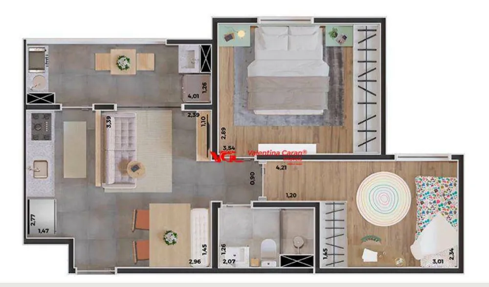 Apartamento, 2 quartos, 56 m² - Foto 1