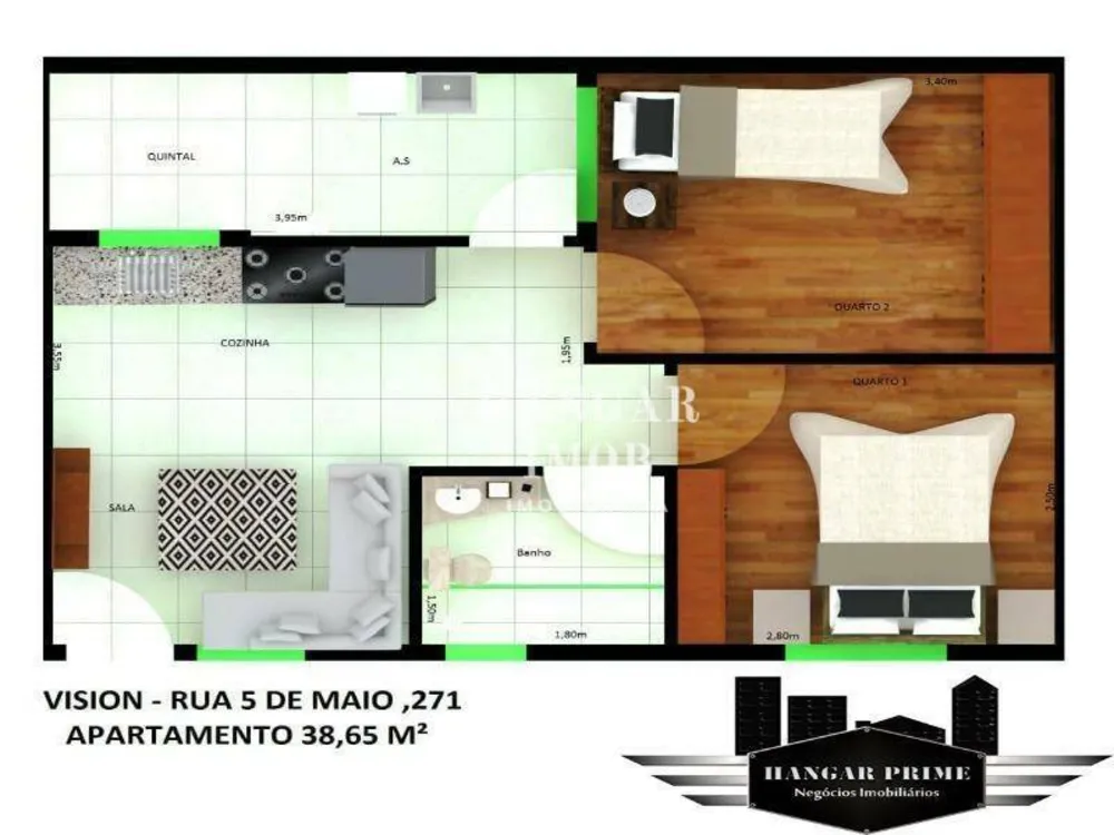 Apartamento, 2 quartos, 38 m² - Foto 2