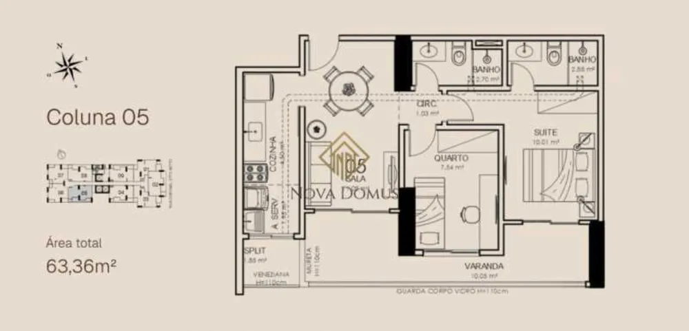 Apartamento, 2 quartos, 56 m² - Foto 3