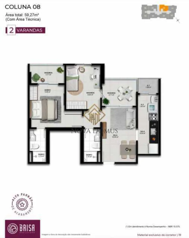 Apartamento, 2 quartos, 59 m² - Foto 11