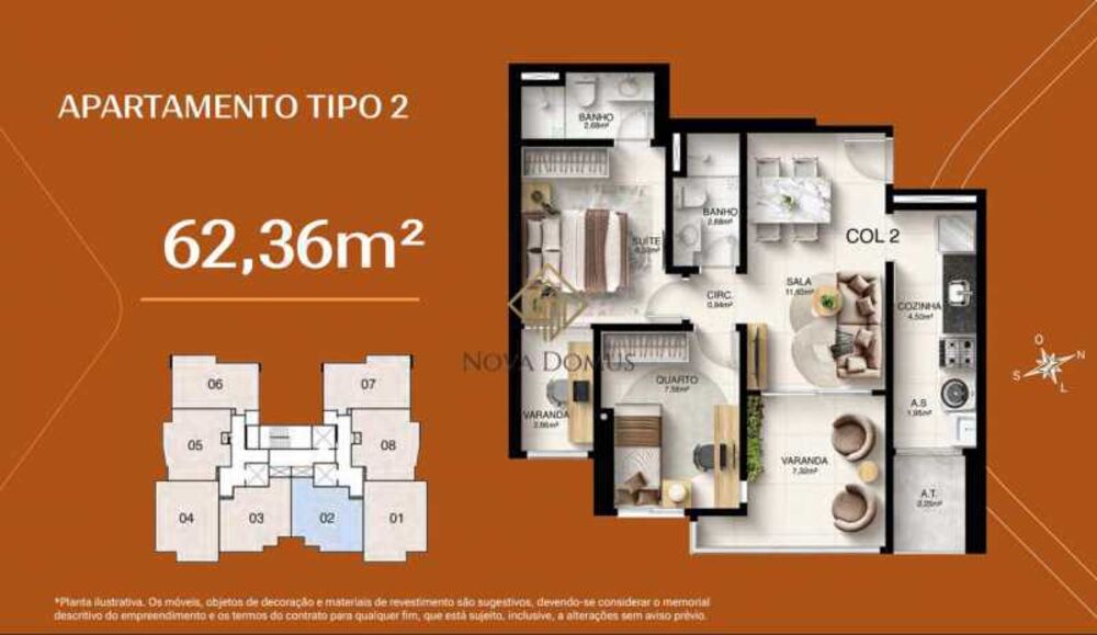 Apartamento, 2 quartos, 62 m² - Foto 2