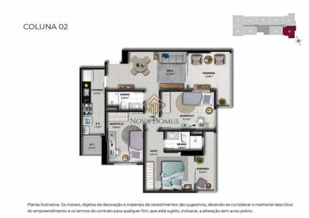 Apartamento, 2 quartos, 58 m² - Foto 2