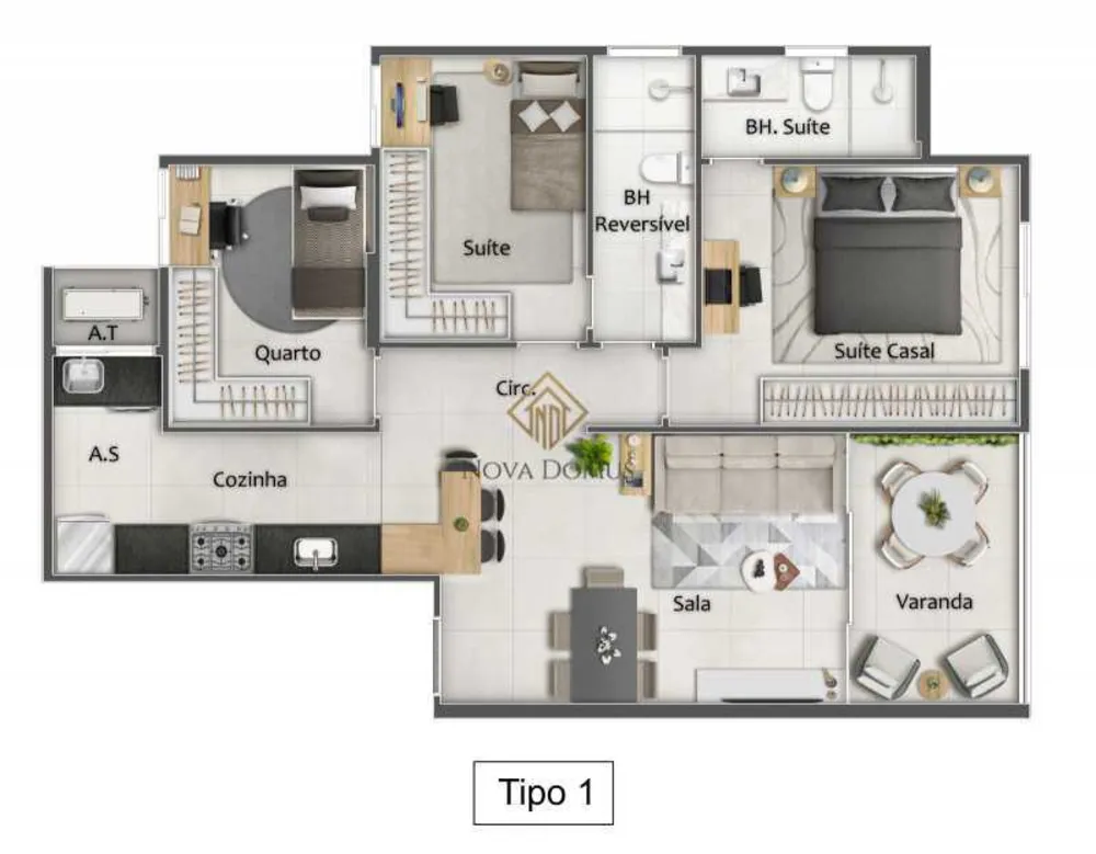 Apartamento, 2 quartos, 60 m² - Foto 3