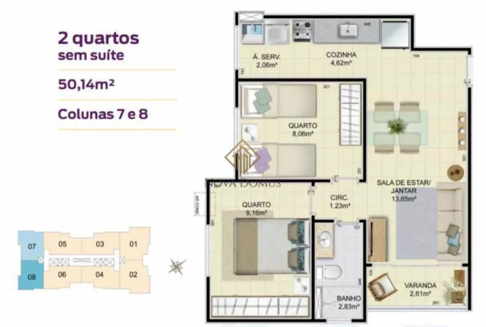 Apartamento, 2 quartos, 53 m² - Foto 6