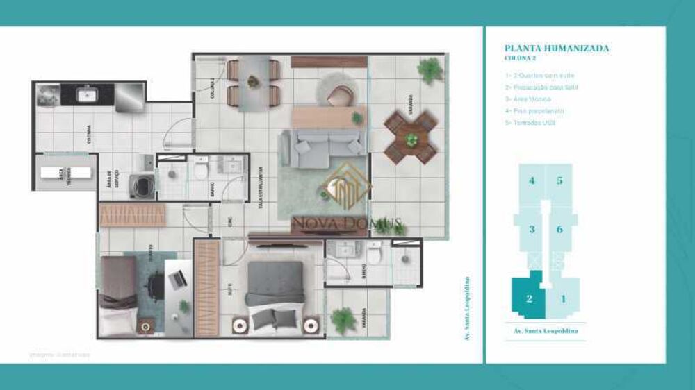Apartamento, 2 quartos, 56 m² - Foto 3