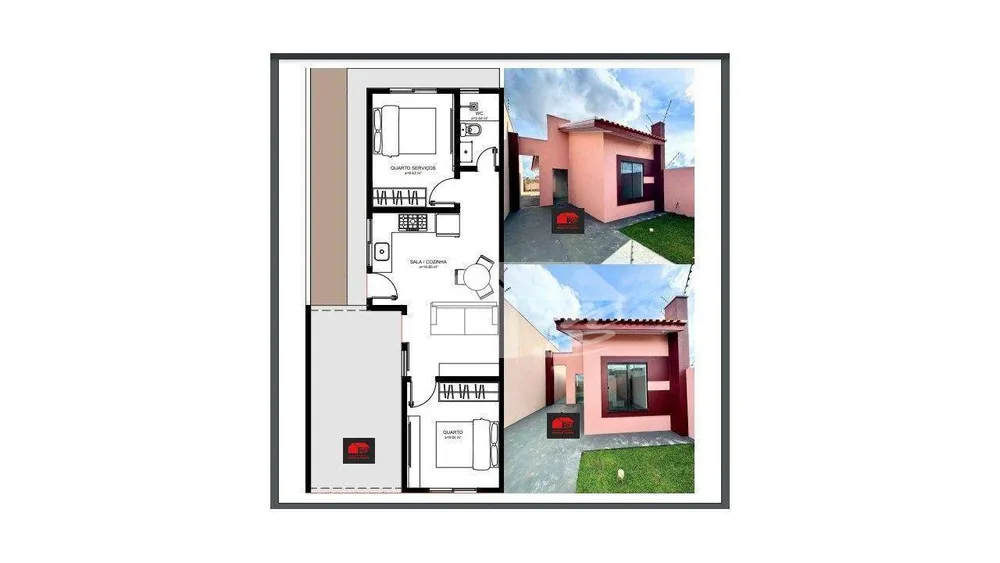 Casa, 2 quartos, 45 m² - Foto 1