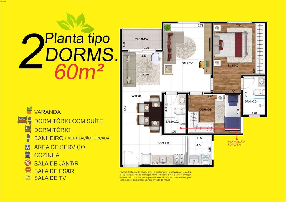 Apartamento, 3 quartos, 60 m² - Foto 4