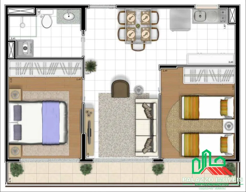 Apartamento, 2 quartos, 50 m² - Foto 3