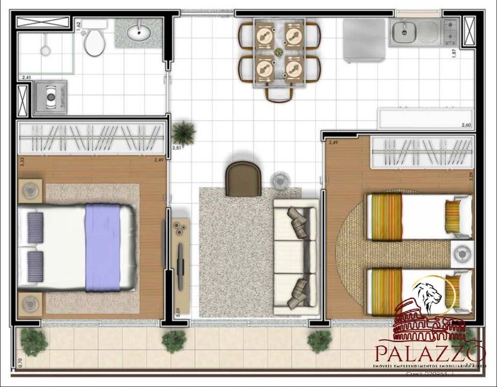 Apartamento à venda com 2 quartos, 50m² - Foto 2