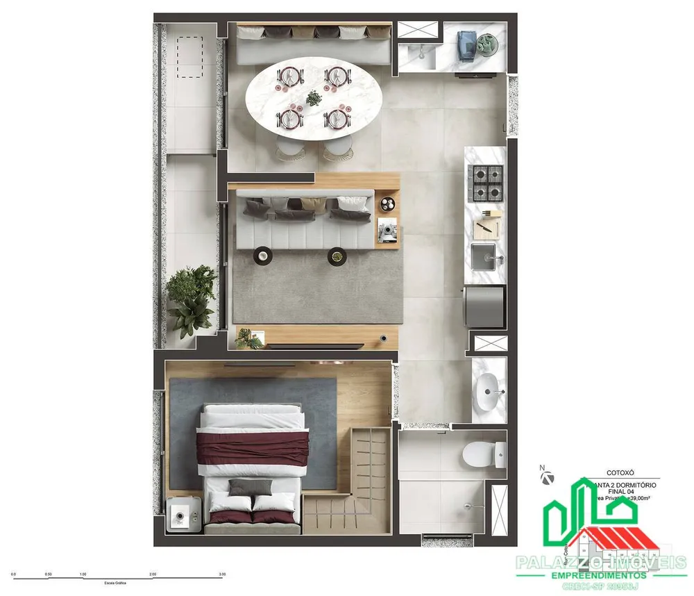 Apartamento, 1 quarto, 29 m² - Foto 3