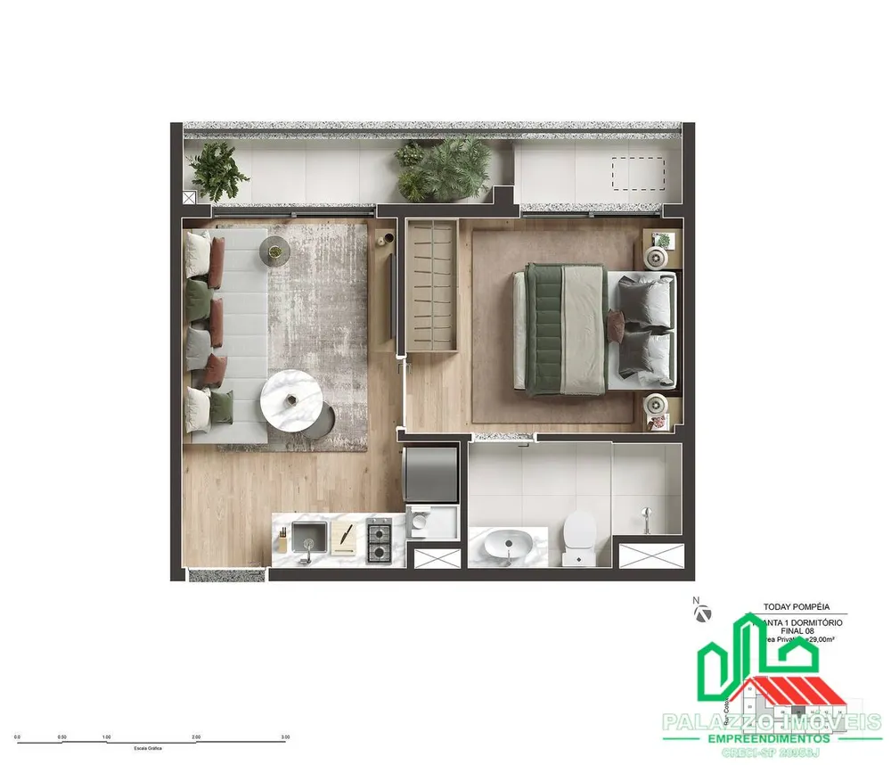 Apartamento, 1 quarto, 29 m² - Foto 5