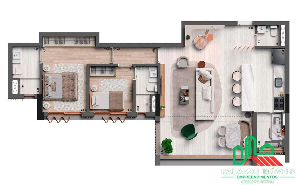 Apartamento, 2 quartos, 91 m² - Foto 7