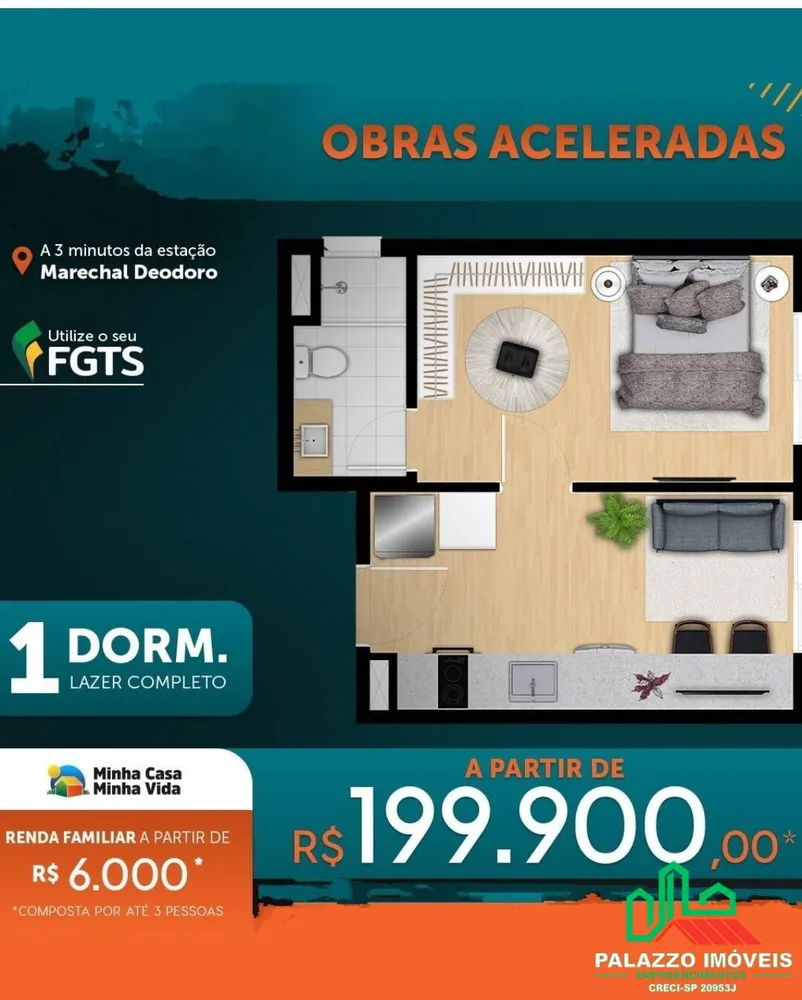 Apartamento, 1 quarto, 24 m² - Foto 2