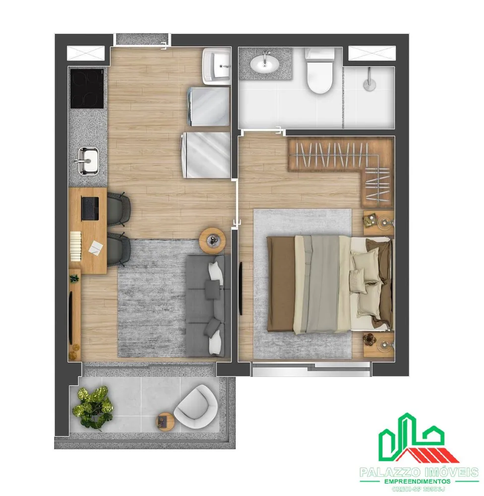 Apartamento, 1 quarto, 24 m² - Foto 13