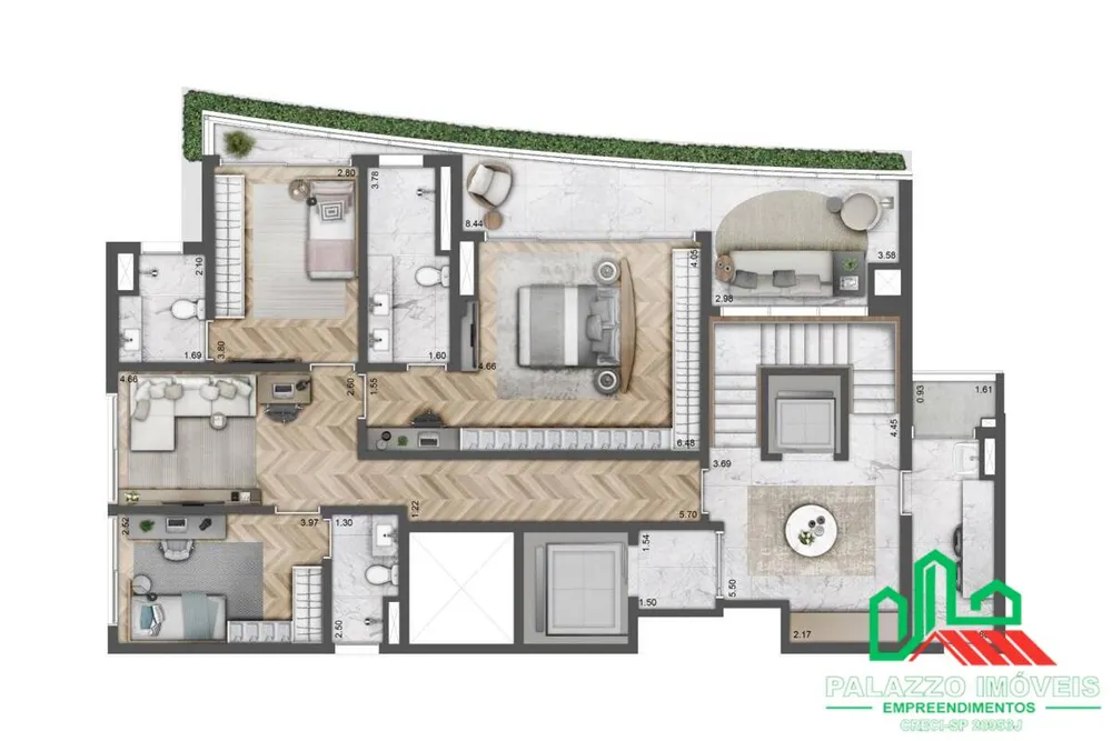 Cobertura, 3 quartos, 291 m² - Foto 9