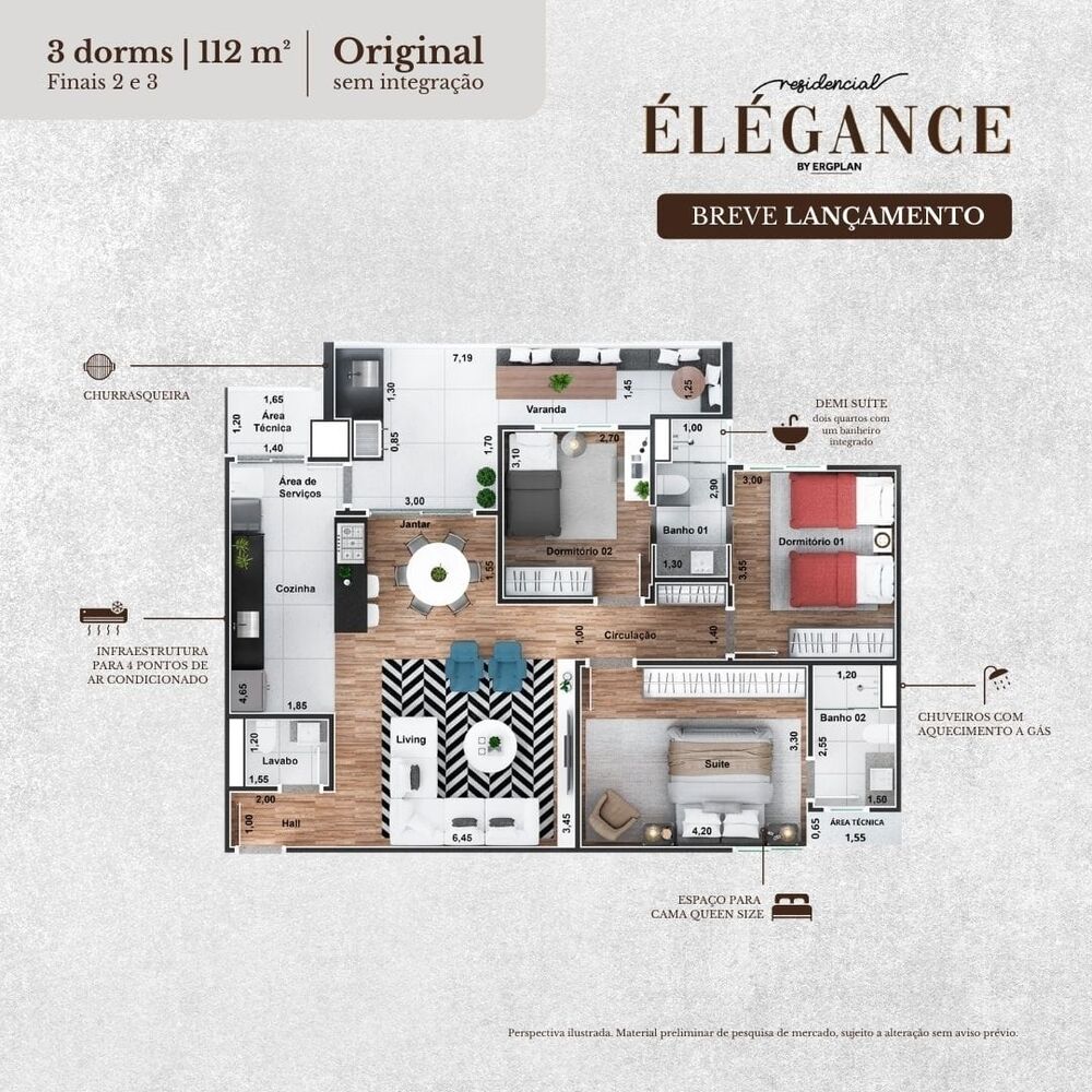Apartamento, 3 quartos, 112 m² - Foto 2