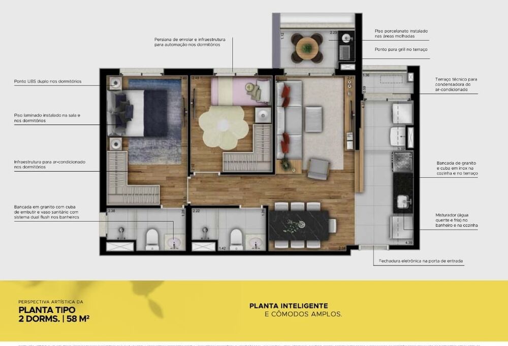 Apartamento à venda com 2 quartos, 54m² - Foto 4
