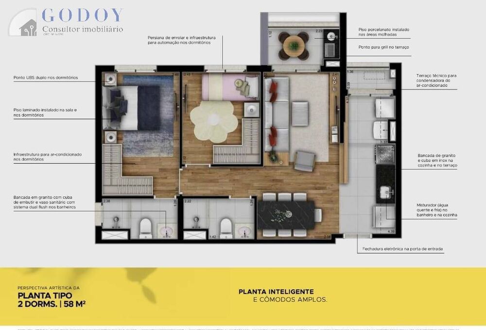 Apartamento, 2 quartos, 58 m² - Foto 8