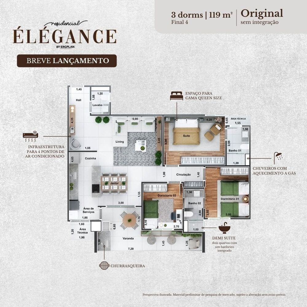 Apartamento, 3 quartos, 119 m² - Foto 2