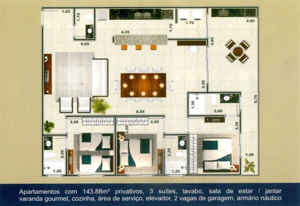 Apartamento, 3 quartos, 143 m² - Foto 5