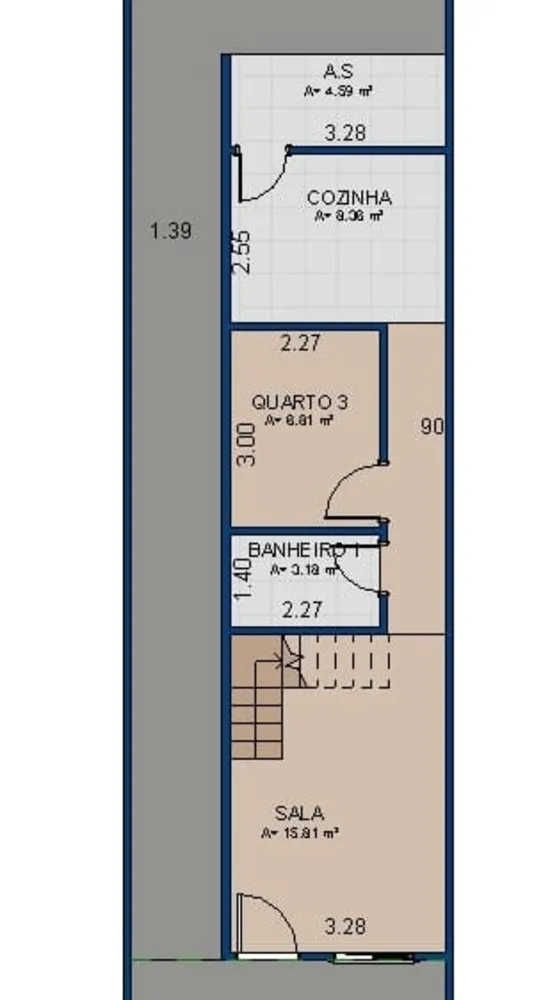 Sobrado, 3 quartos, 90 m² - Foto 3