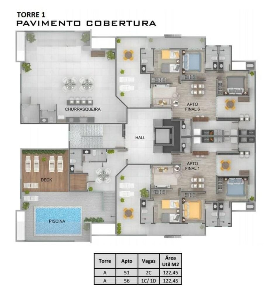 Cobertura, 3 quartos, 122 m² - Foto 2