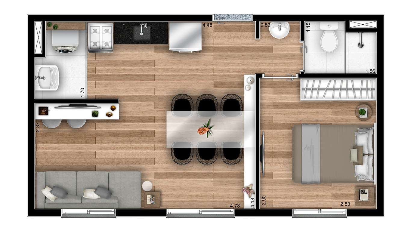 Apartamento à venda com 2 quartos, 38m² - Foto 9