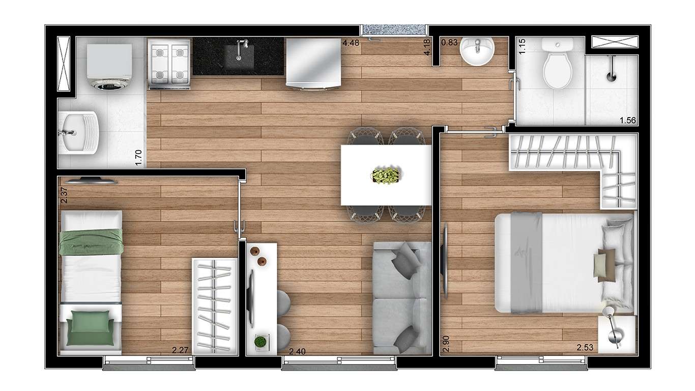 Apartamento à venda com 2 quartos, 38m² - Foto 6