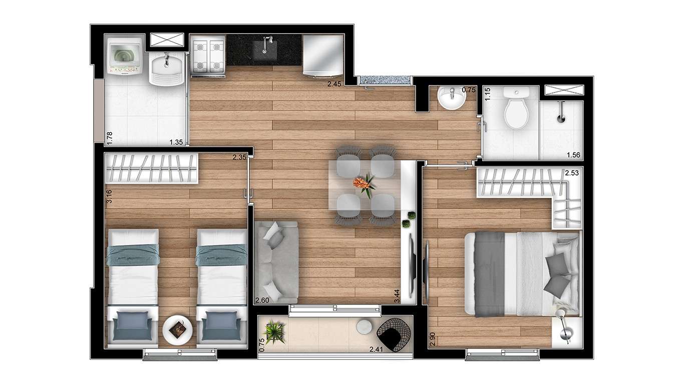 Apartamento à venda com 2 quartos, 38m² - Foto 8