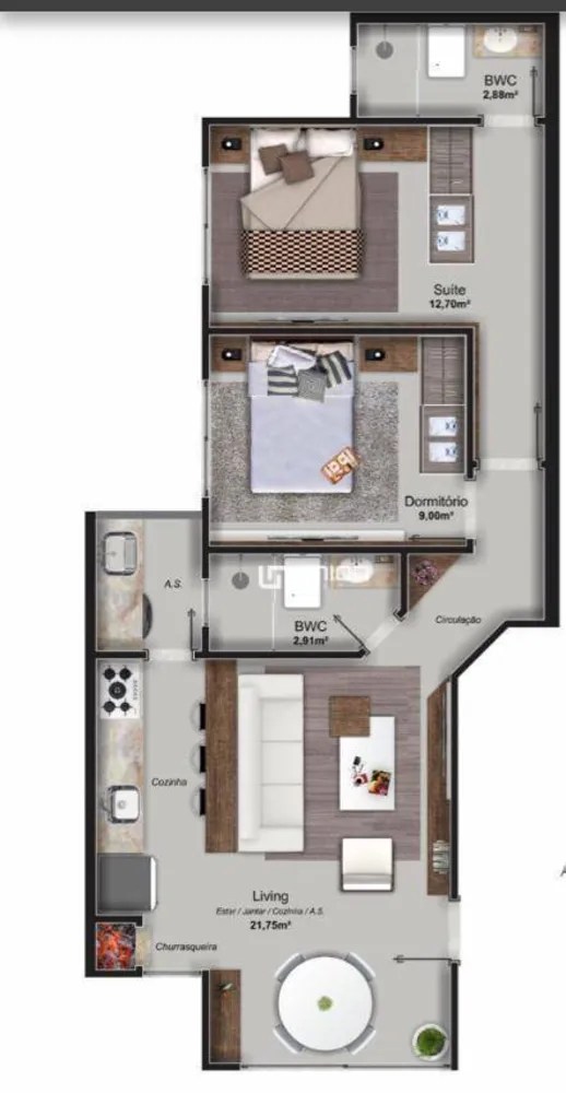 Apartamento, 2 quartos, 60 m² - Foto 4