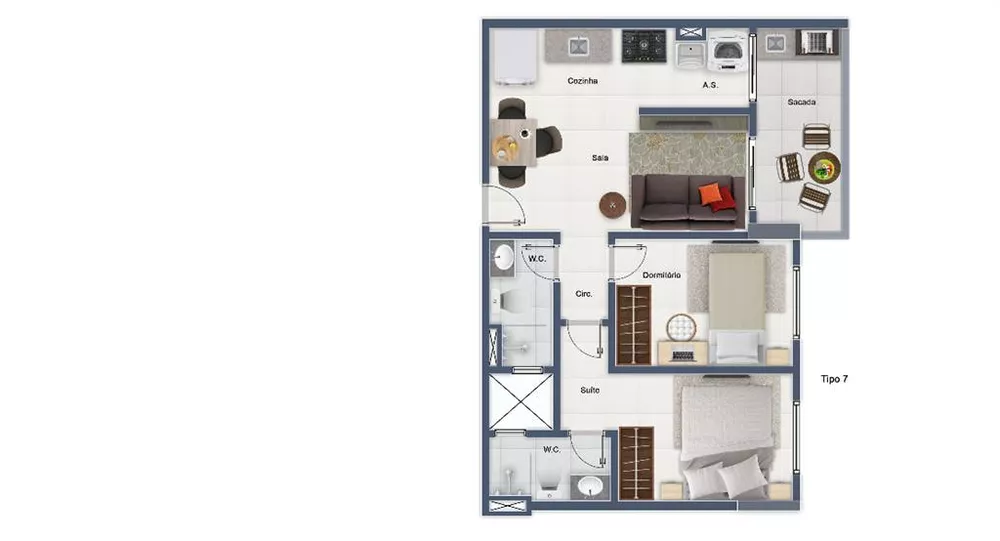 Apartamento à venda com 2 quartos, 57m² - Foto 2