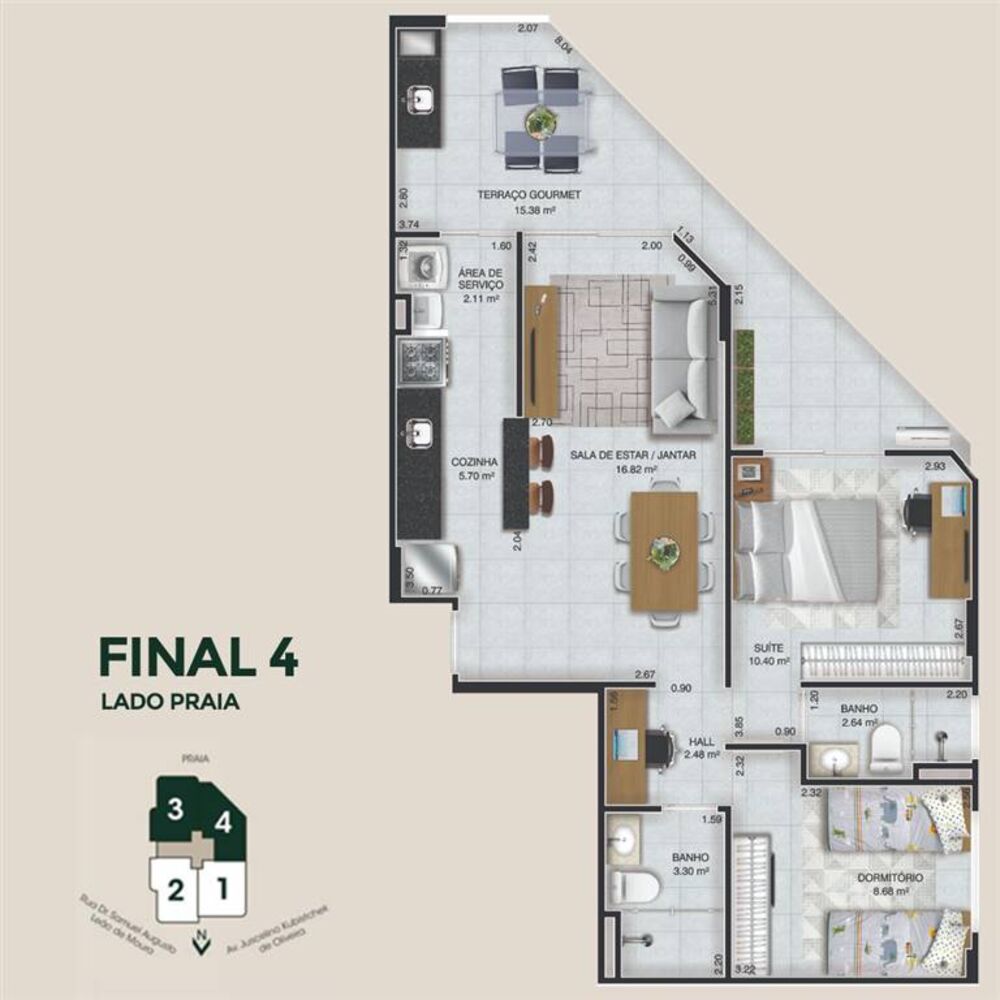 Apartamento, 2 quartos, 76 m² - Foto 2