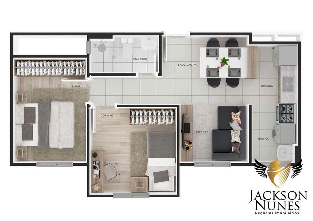 Apartamento, 2 quartos, 56 m² - Foto 3