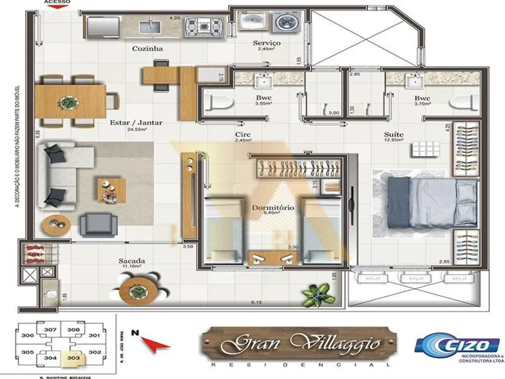 Apartamento, 3 quartos, 60 m² - Foto 8