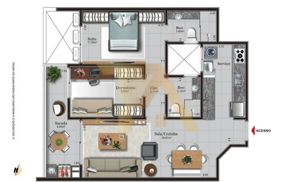 Flat/Apart Hotel, 2 quartos, 65 m² - Foto 5