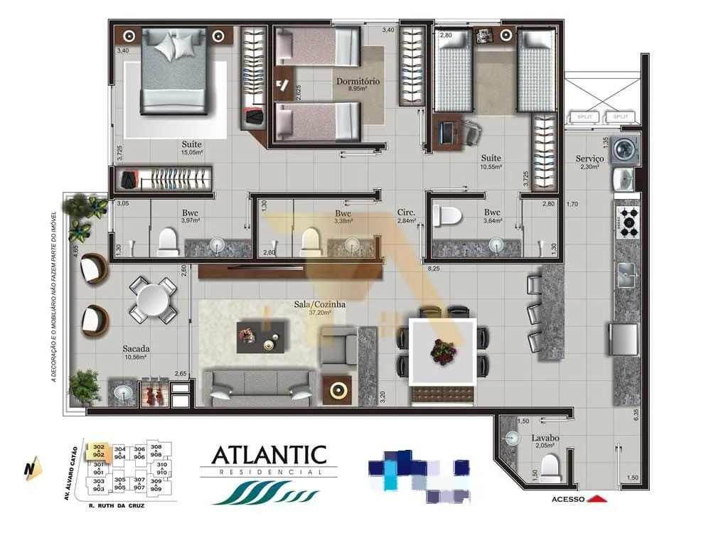 Flat/Apart Hotel, 2 quartos, 65 m² - Foto 6