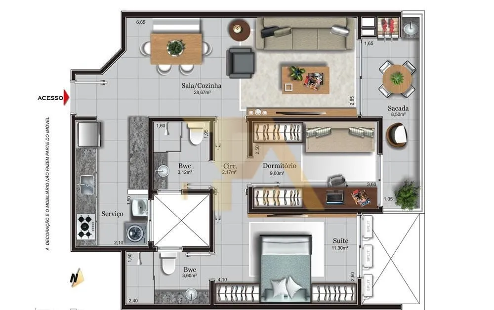 Flat/Apart Hotel, 2 quartos, 65 m² - Foto 13
