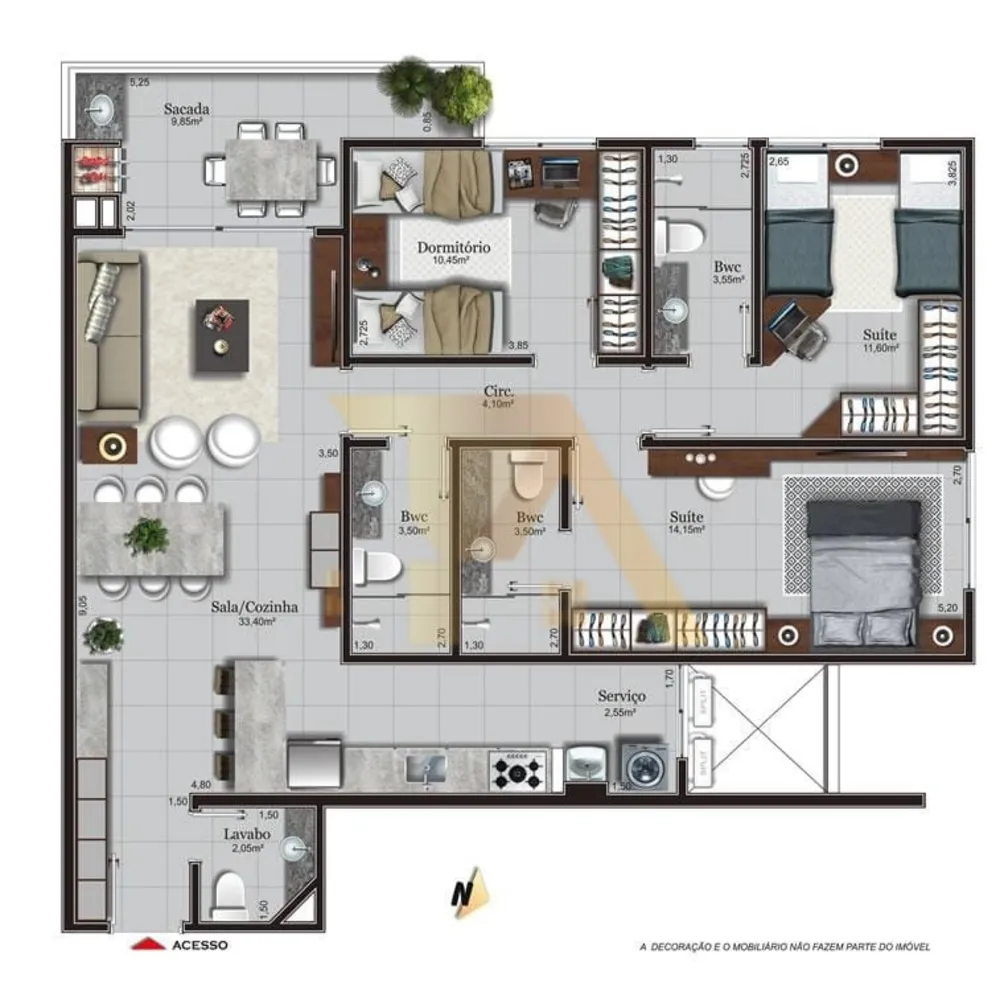 Flat/Apart Hotel, 2 quartos, 65 m² - Foto 15