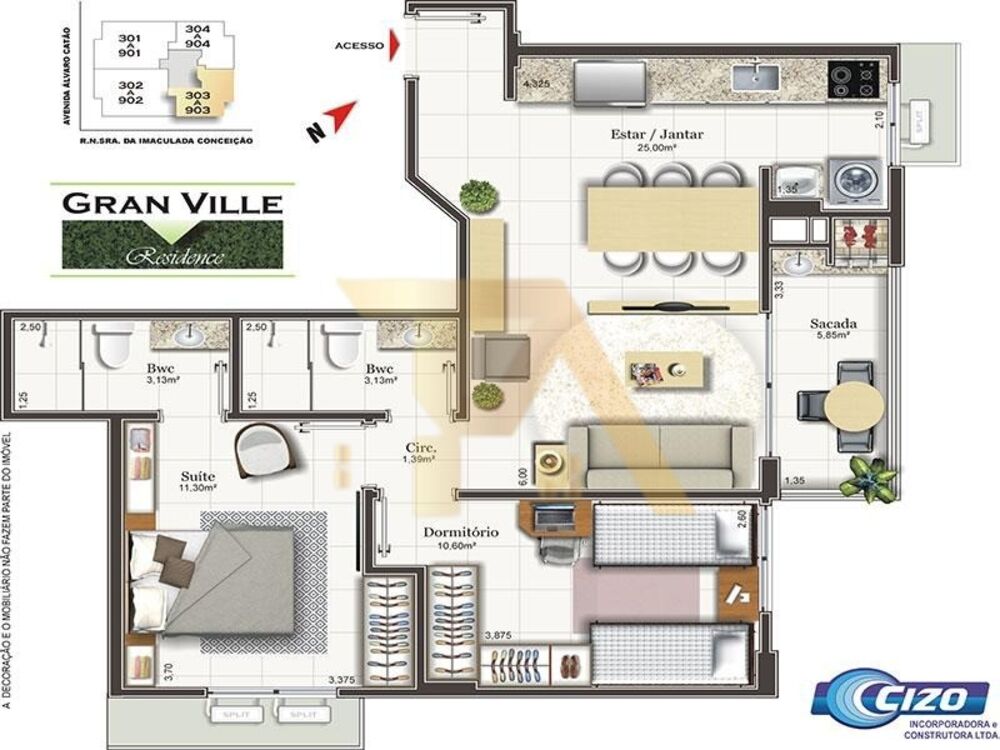 Flat/Apart Hotel, 2 quartos, 85 m² - Foto 3