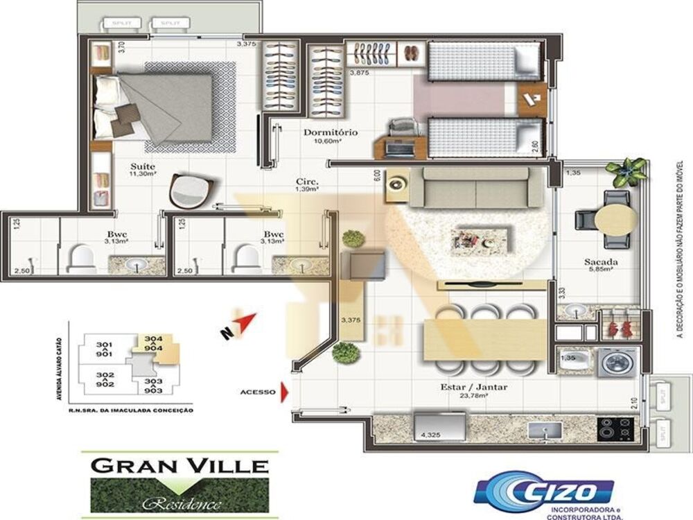 Flat/Apart Hotel, 2 quartos, 85 m² - Foto 4