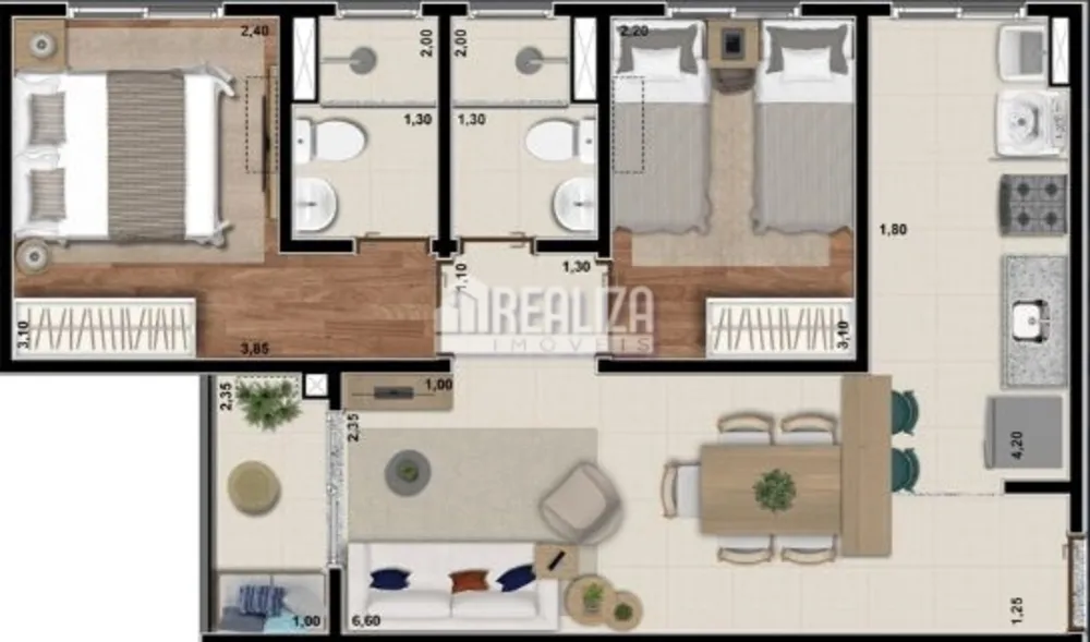 Apartamento, 2 quartos, 52 m² - Foto 7