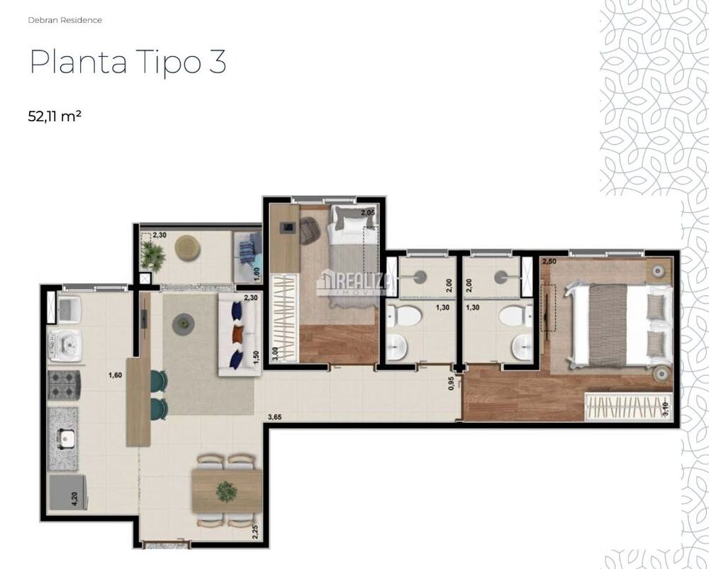 Apartamento, 2 quartos, 52 m² - Foto 6