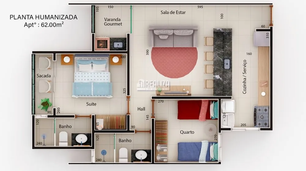 Apartamento, 2 quartos, 62 m² - Foto 3